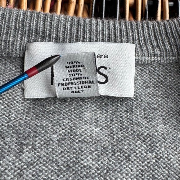 AUTUMN CASHMERE KIDS Rock N Roll Sweater Unisex 8 Leather Gray Merino Wool NWOT - Picture 7 of 8